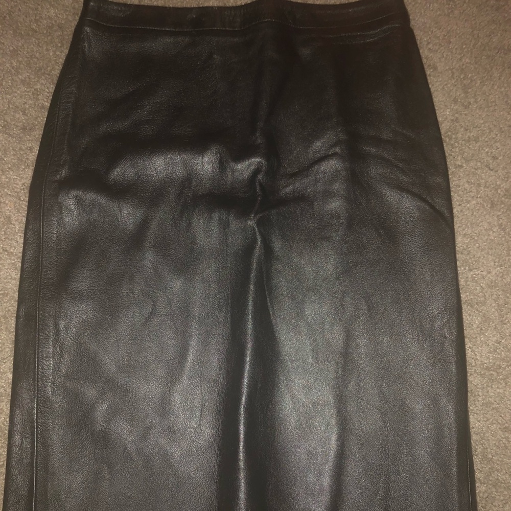 Vintage leather high waist skirt